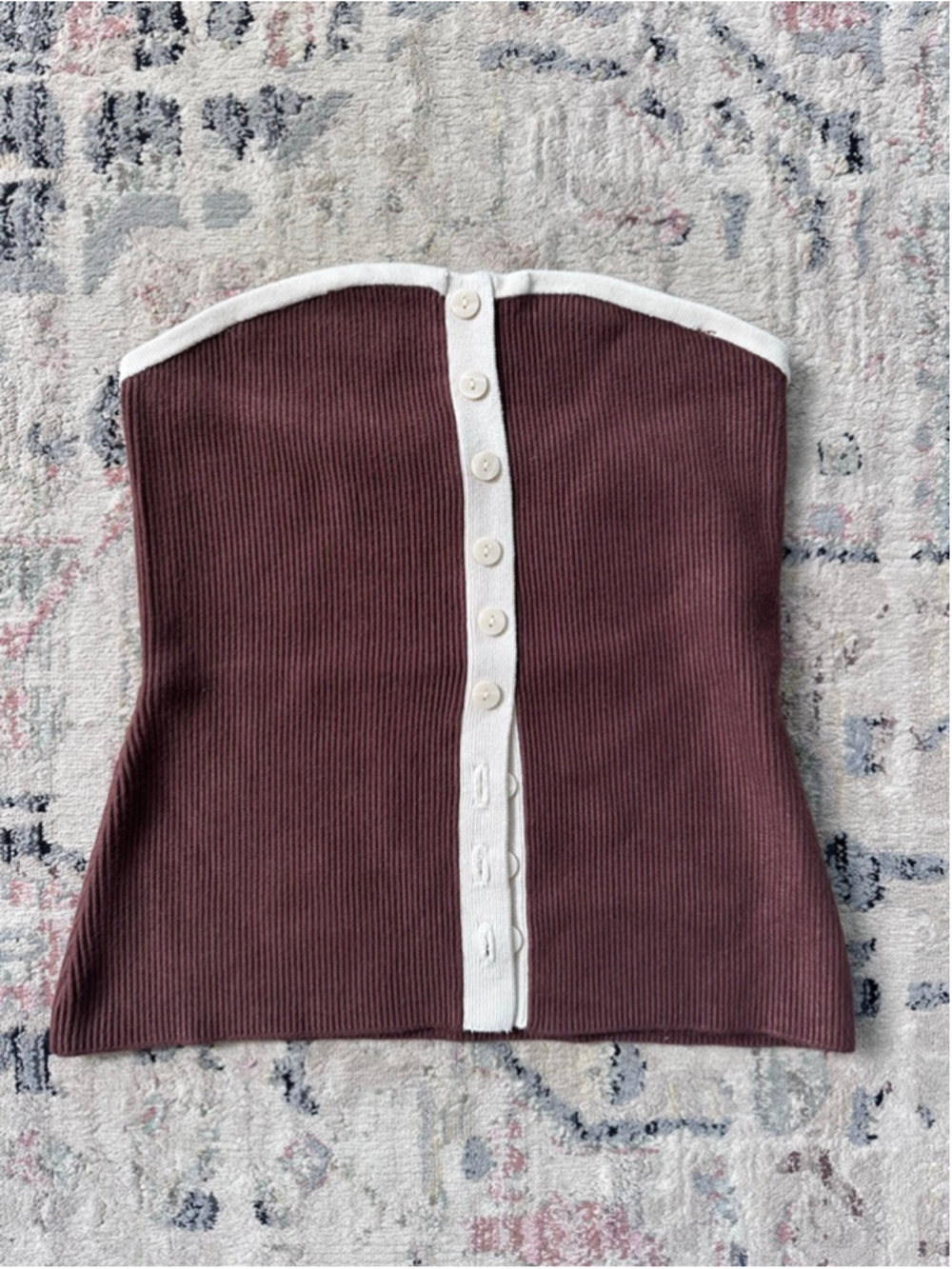 Women's Abercrombie & Fitch L Ribbed Button Front Tube Top